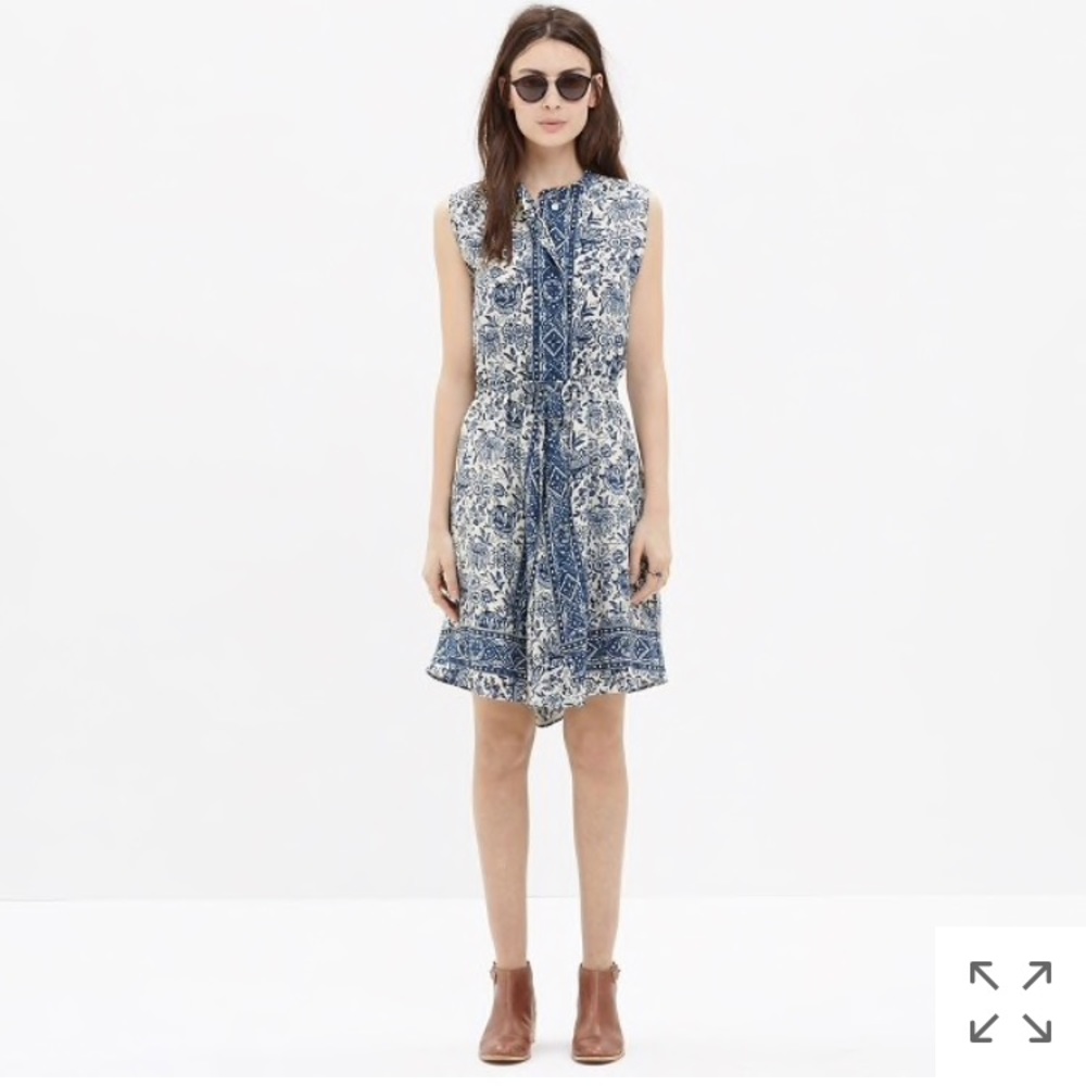Madewell Silk Journey Dress in Porcelain Floral
